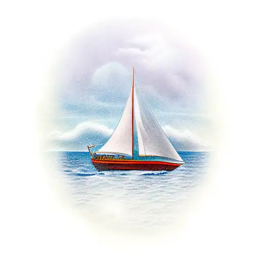 Sailboat In Vast Ocean Scneery