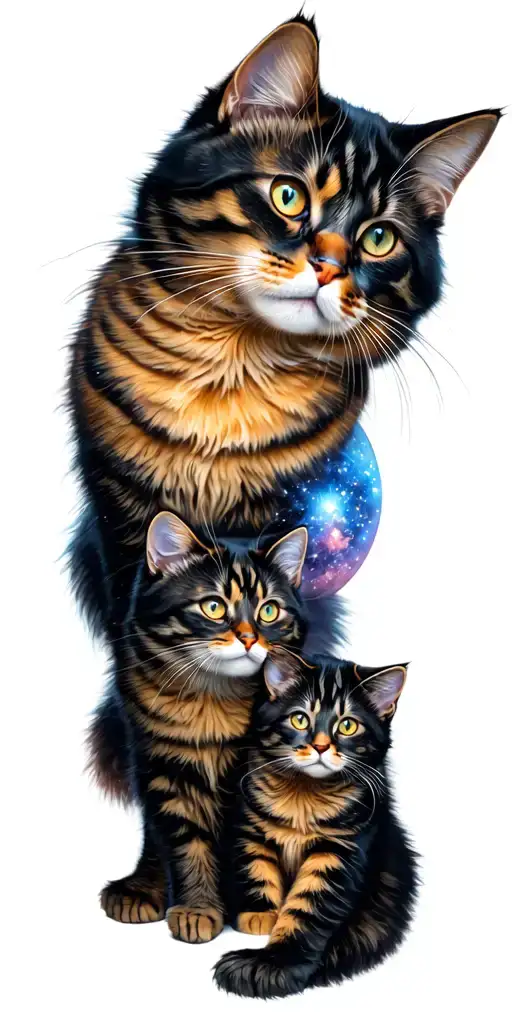 Aesthetics And Science Cat Family Wood Cosmos