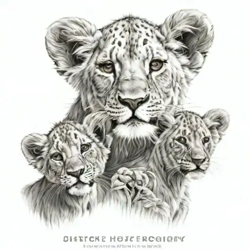 Two Lion Cub Tattoo Design For Fore Arm
