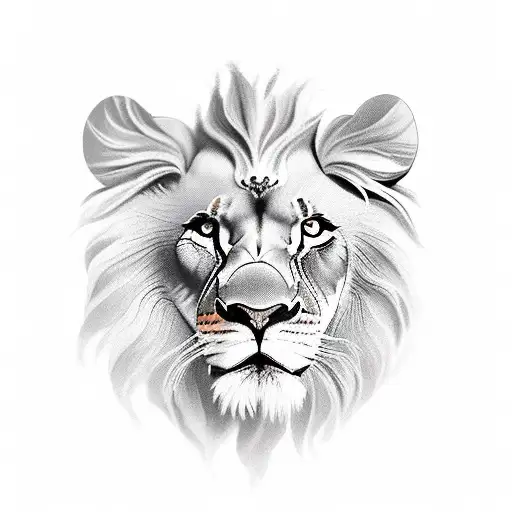 Fierce Lion With Bsby Cub