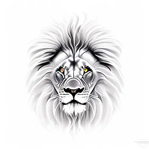 Lion In A Reqtengular Shape Realistic