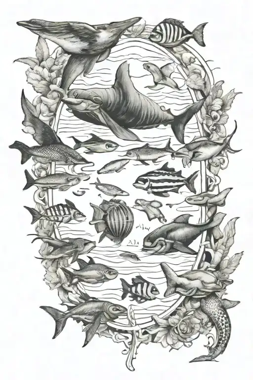 Marine Animals Travel Collage