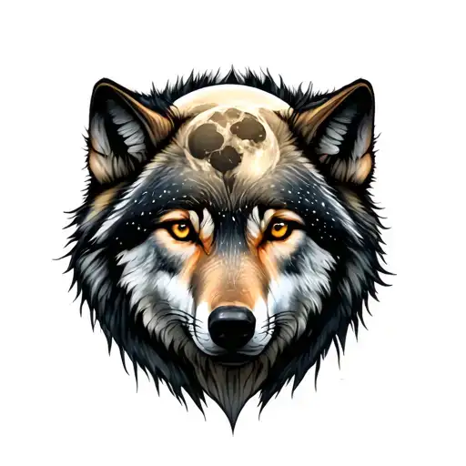 Wood Wolf Moon Surrounded