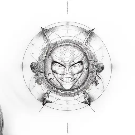 Alien From Aline Movie As A Vitruvian Man