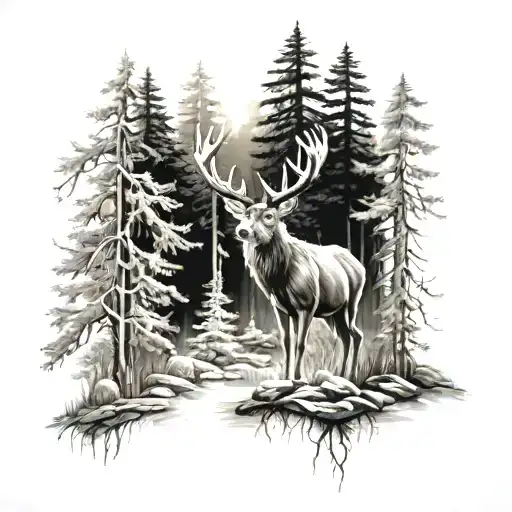 Buck Forest Scene Light Shade