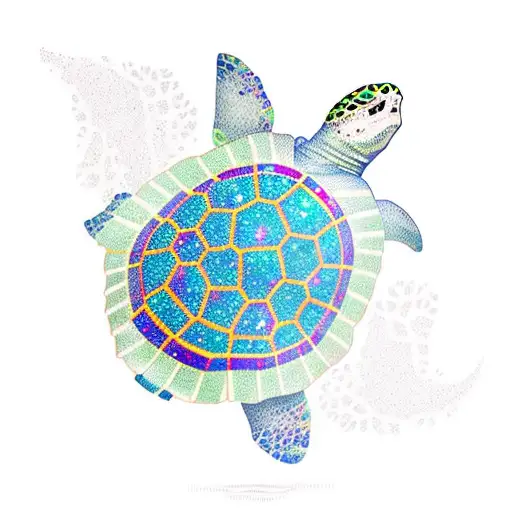 Glitter Turtle Colorfull