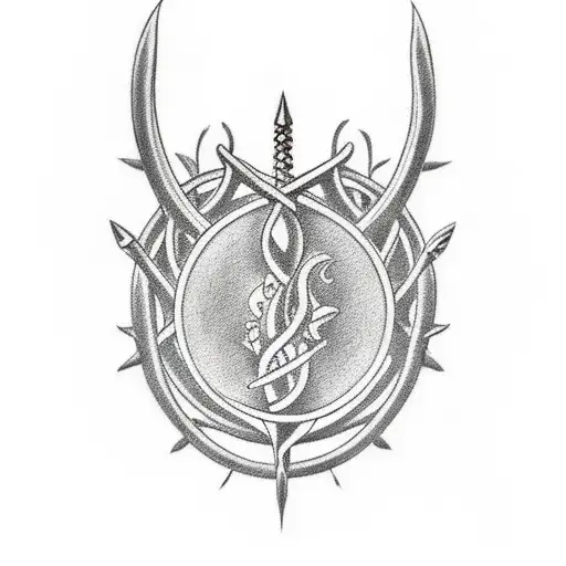 Trident Tattoo For The Back But It Looks Broken And Defines Rebirth