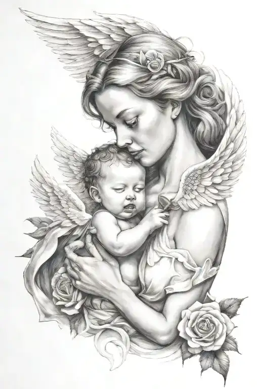 Angel Mom With A Rose