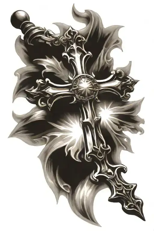 Chrome Hearts Cross With Sun Shining Light