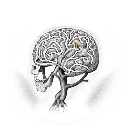 A Tree That's Roots Form An Anatomical Brain