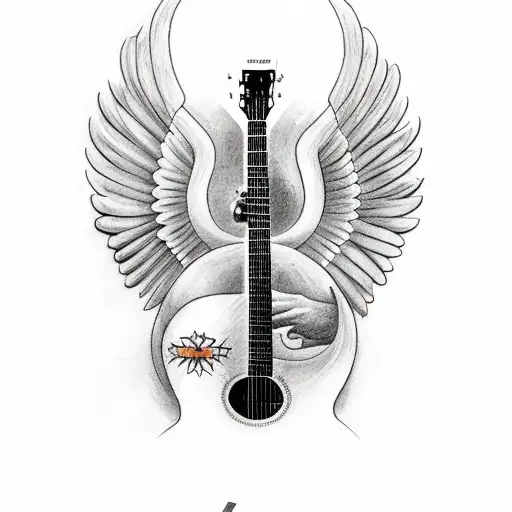 Angel Playing Guitar That Is Haggard And Red