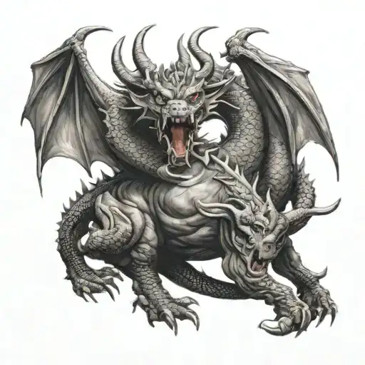 Dragon Fighting A Bull