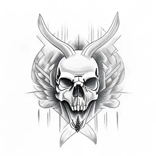 Half Heart Half Skull With Raven On Top