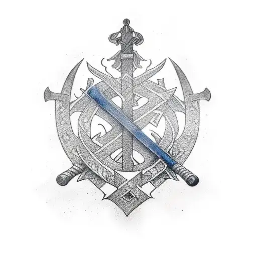 Sword Icelandic Flag On One Side Danish Flag On Other Side