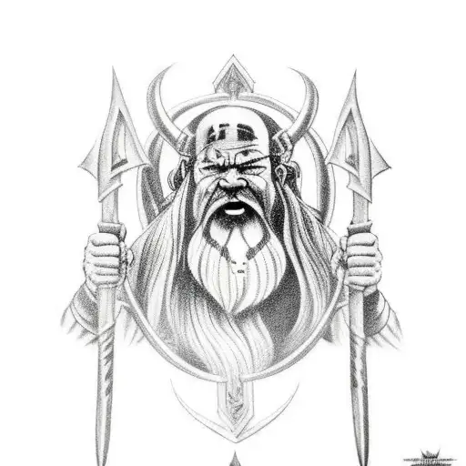 Dwarf Warrior Holding Warhammer