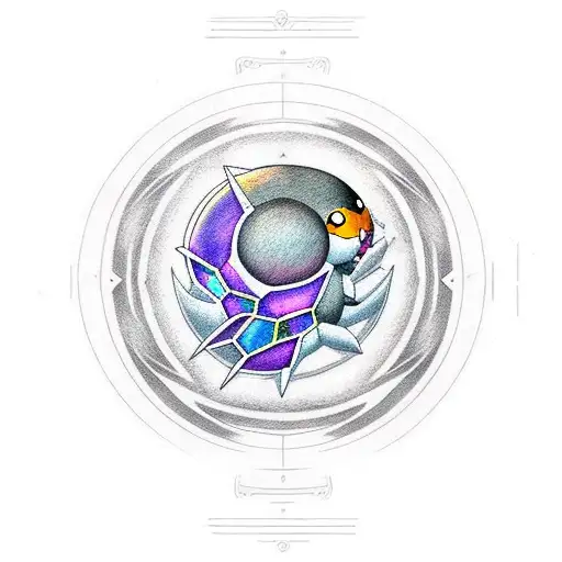 Incorporate The Client's Favorite Pokemon Into A Cosmic-themed Dotwork Tattoo Design