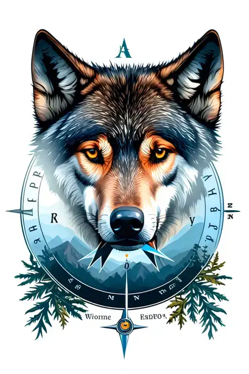 Wolf Compass Pacific Northwest Scenery