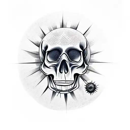 Underwater Skull With Sun Rays