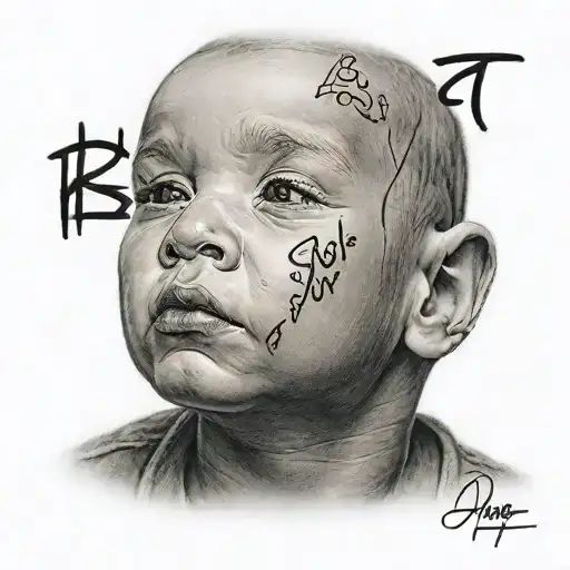 Baby Face With His Name Written