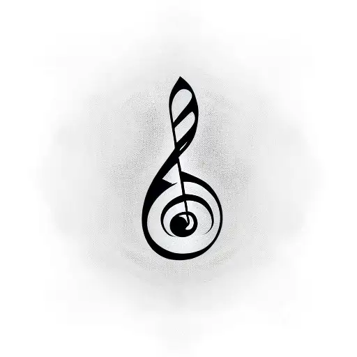 A Musical Note Intertwined With A Football