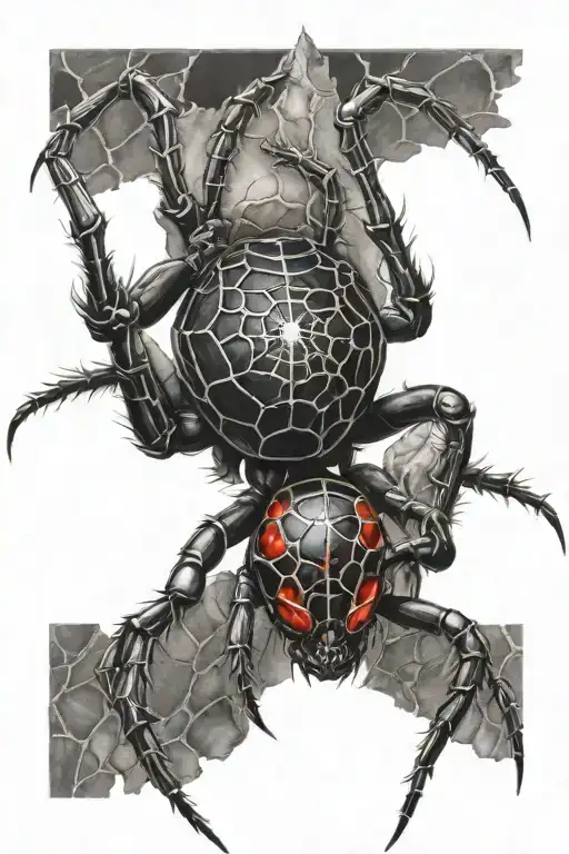 Human Black Widow Spider Hybrid Creature Combining Elements