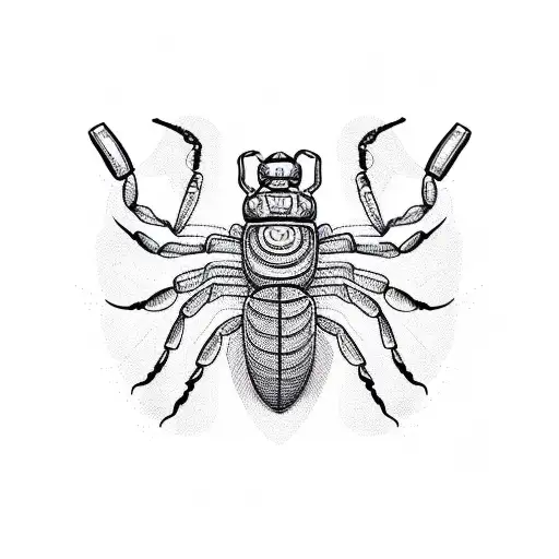 A Minimalist Line Art Representation Of A Scorpion With A Hidden Message Embedded In The Design