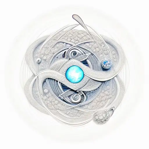 3D Infinity Symbol Romantic With 2 Planets With 6 Stars