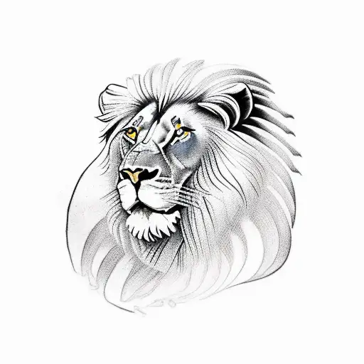 Lion With Pharaoh Headdress On With Rose At Bottom