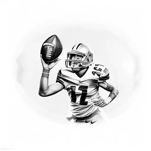 Football Player Throwing A Ball