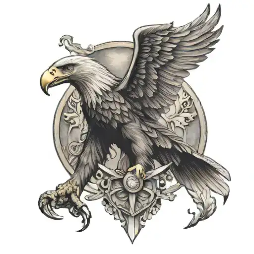 Eagle And St Michael The Archangel And Police