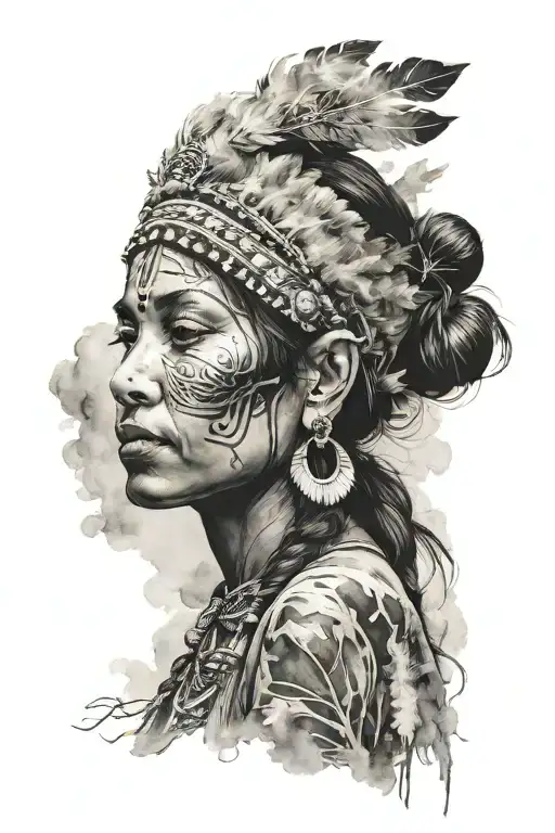 Forest Smoke Indian Woman