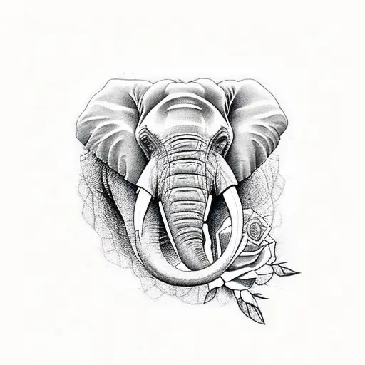 Walking Elephant With Rosas