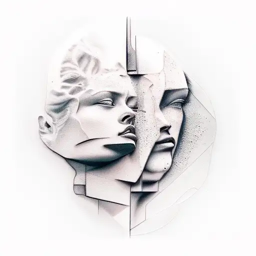 Broken Statue With Modern Lines