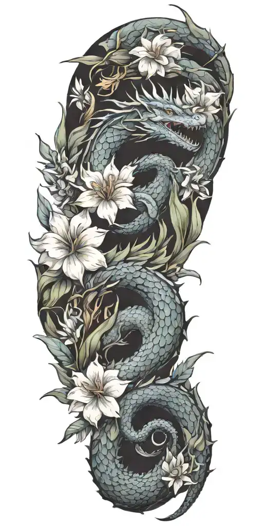 Dragon Floral Tropical