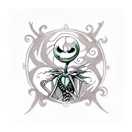 The Nightmare Before Christmas Jack And Sally Tarot Card Black Purple Flowers