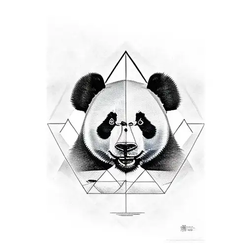 Panda Bear With Triangles