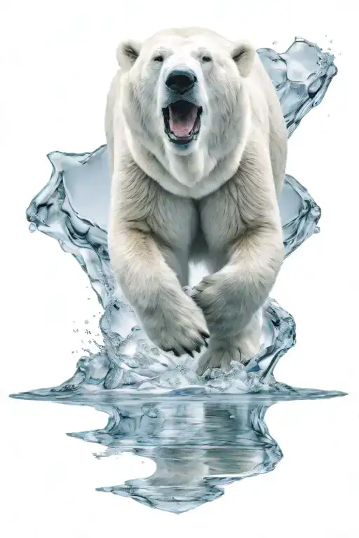 Polar Bear Walking On Ice