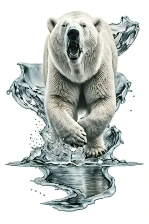 Polar Bear Walking On Ice