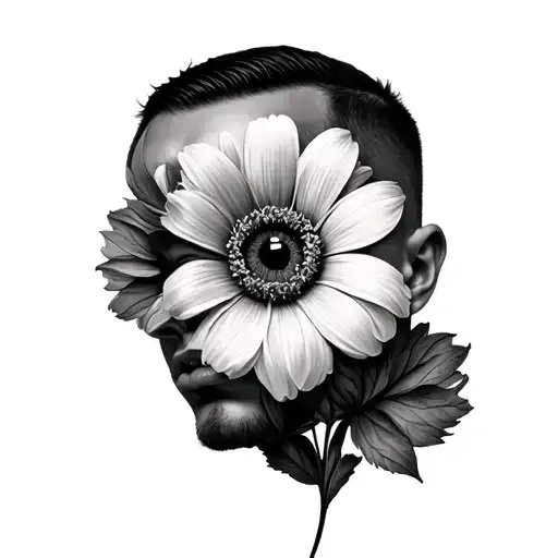 A Face Tatoo Of A Ballon Flower On A Man Under The Eye And For The Ballon Flower Do It In Black