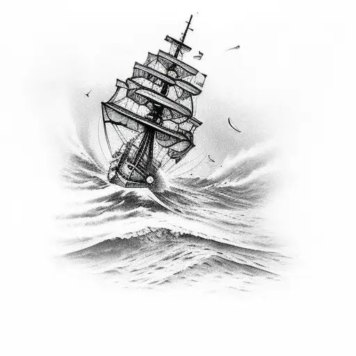 Ship With Anchor At The Sea On Earth