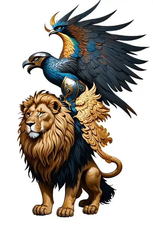 A Lion And A Phoenix Combined With A Knight Something From The Saints