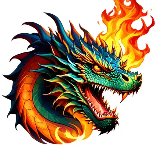 Dragon With Fire Realistic