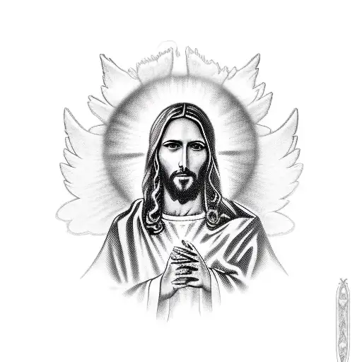 Jesus Christ With A Hourglass And Doves