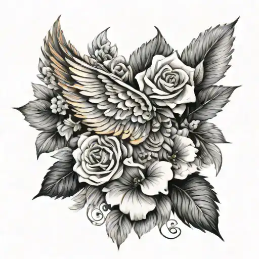 Arm Wing And Flowers