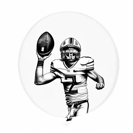 Football Player Throwing A Ball