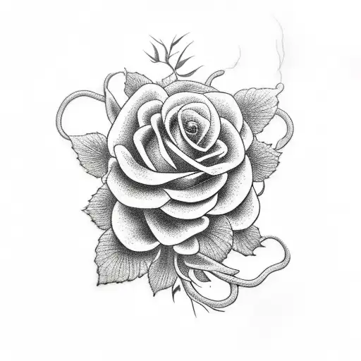 Copperhead Snake Amidst Yellow Roses Of Texas