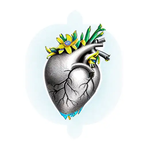 Heart And Flowers Color