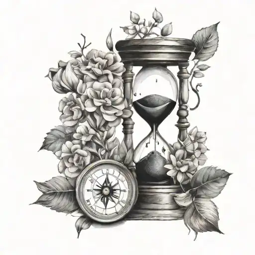 Hourglass And Compass Floral
