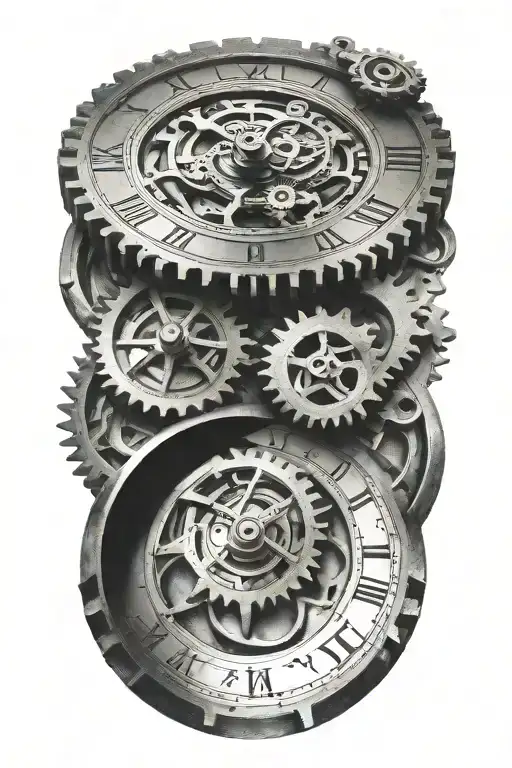 Clock Gears Forming Musical Notes