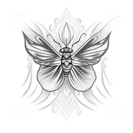 Cute Dark Moth With Burning Candle